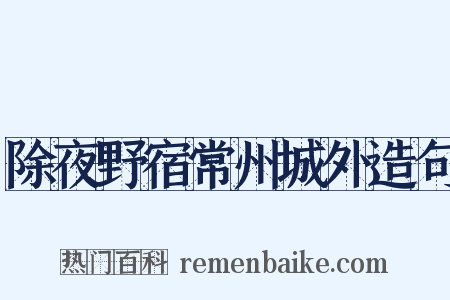 除夜野宿常州城外造句是什么意思的图片